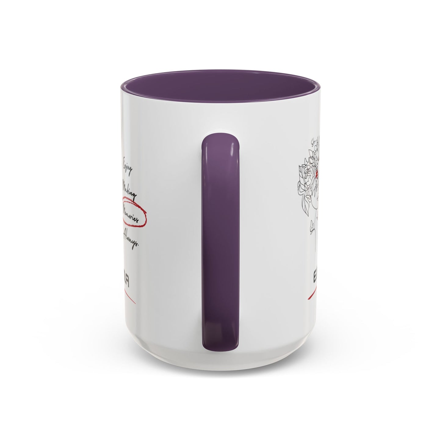 Personalized Initial Floral Girl Accent Coffee Mug
