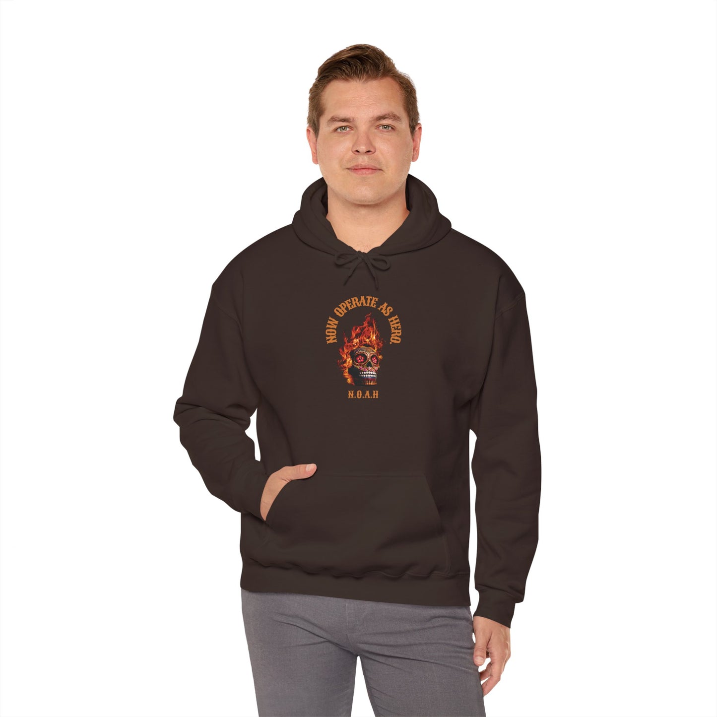 Personalized Skull on Fire Hooded Sweatshirt