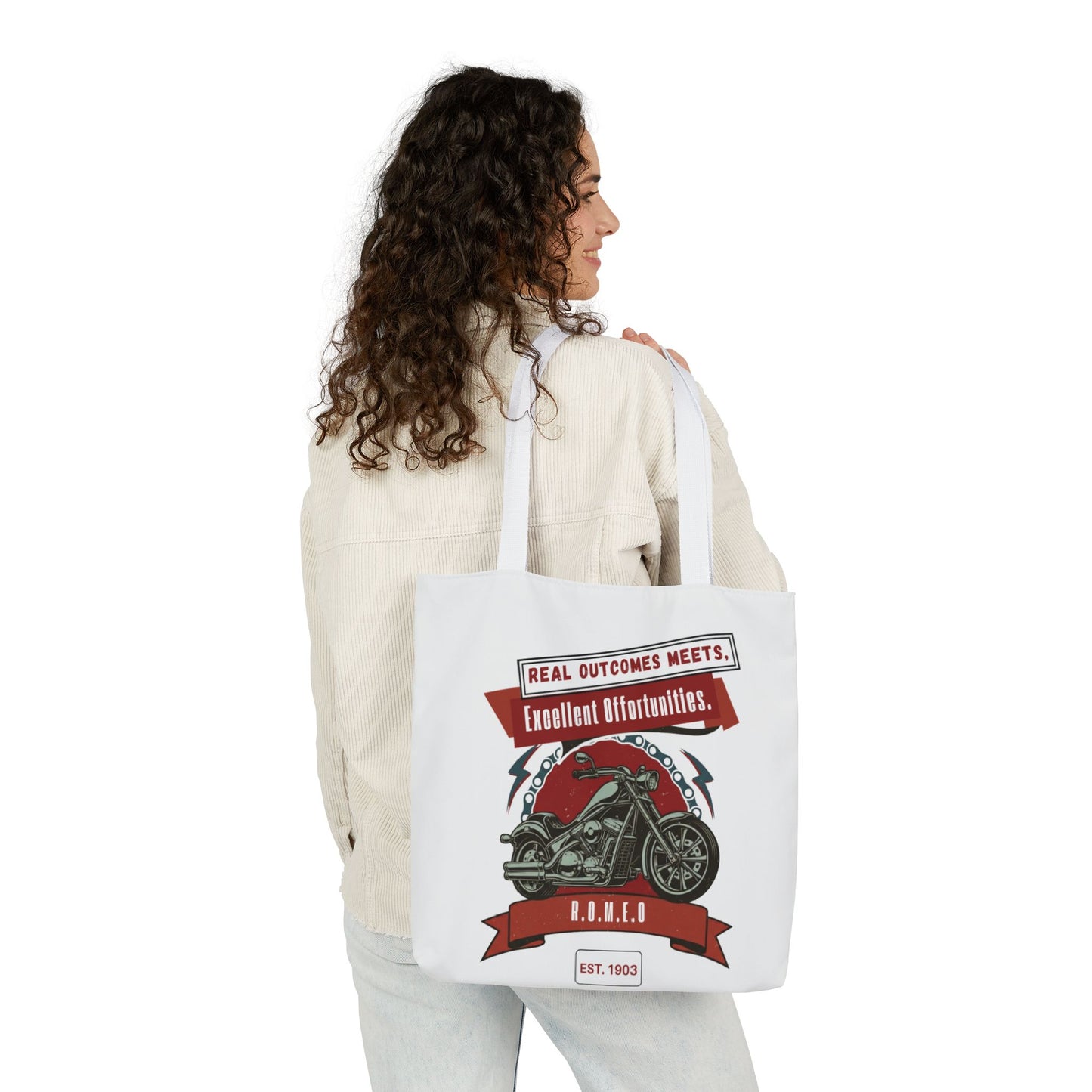 Personalized Initial Quote Motorcycle Canvas Tote Custom Name