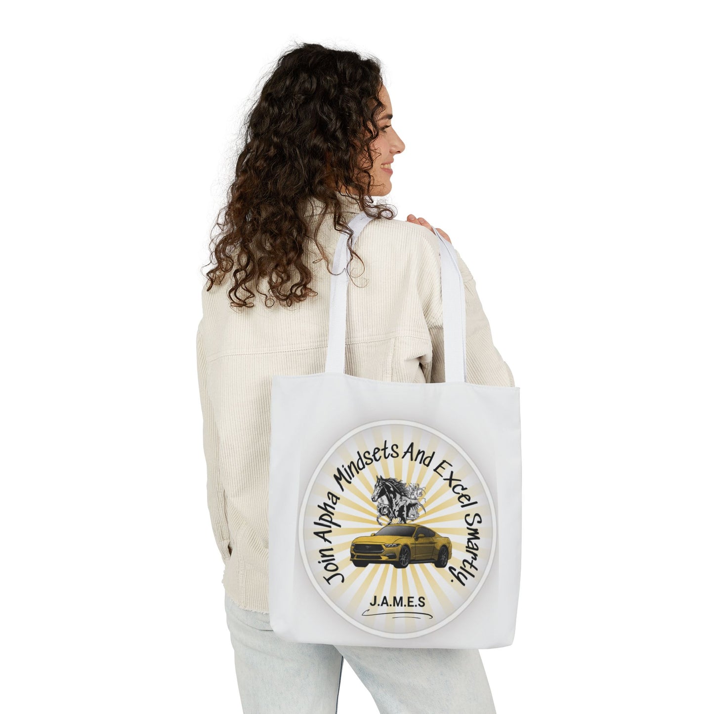Personalized Initial Quote Horse Car Canvas Tote Custom Name