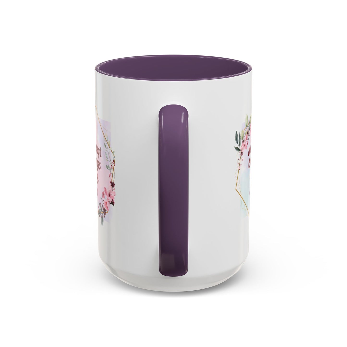 Personalized Floral Frame Accent Coffee Mug