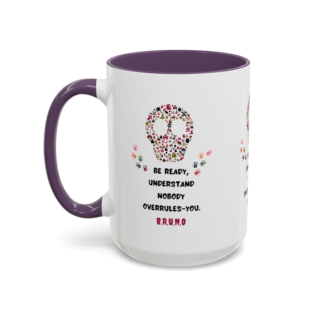 A personalized H2 Aura acrostic name mug and t-shirt on a wooden table, representing a unique birthday gift set.