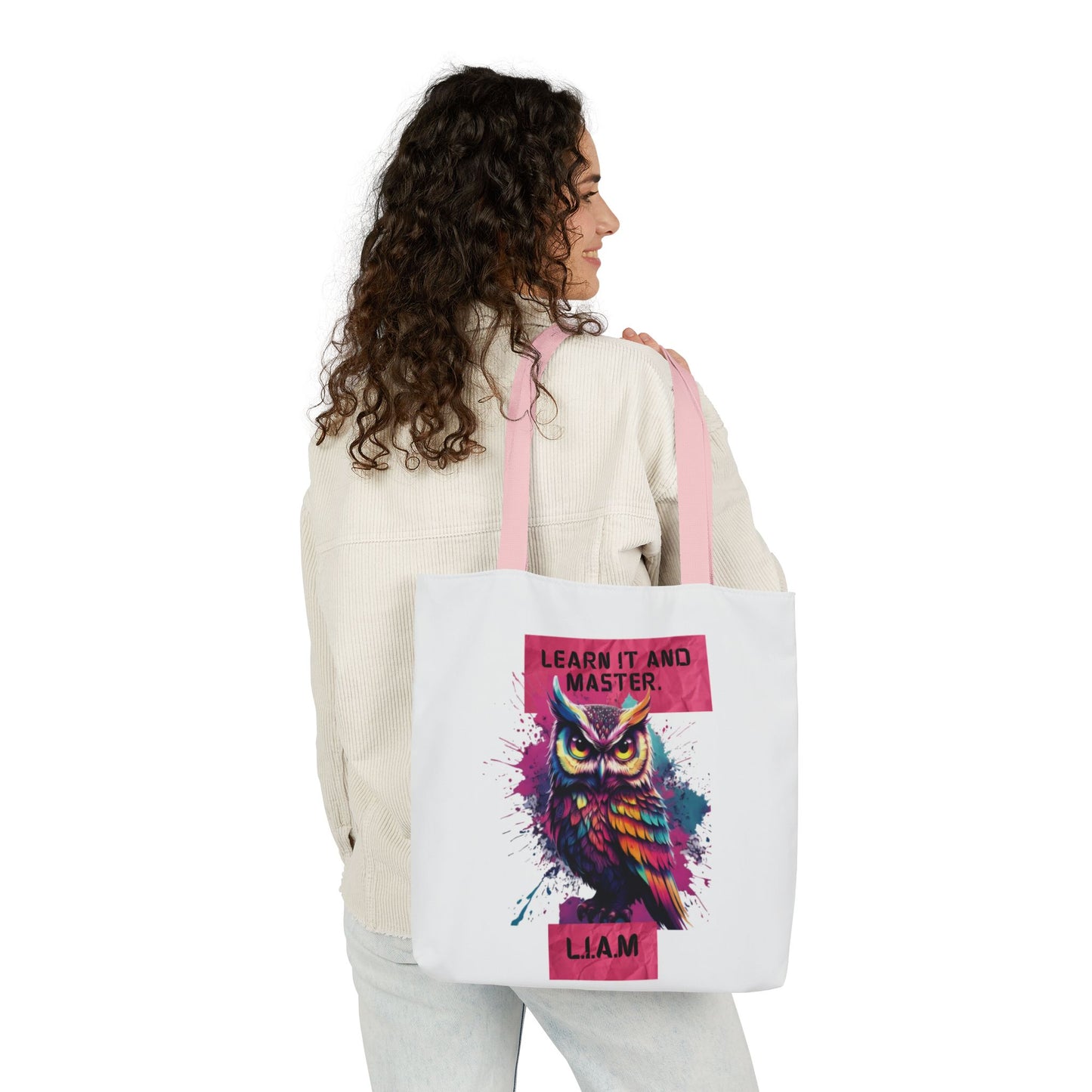Personalized Initial Quote Owl Canvas Tote Custom Name