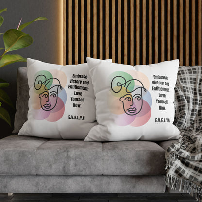 Personalized Initial Quote Simple Girl — Custom Sayings on Square Poly Canvas Pillowcase