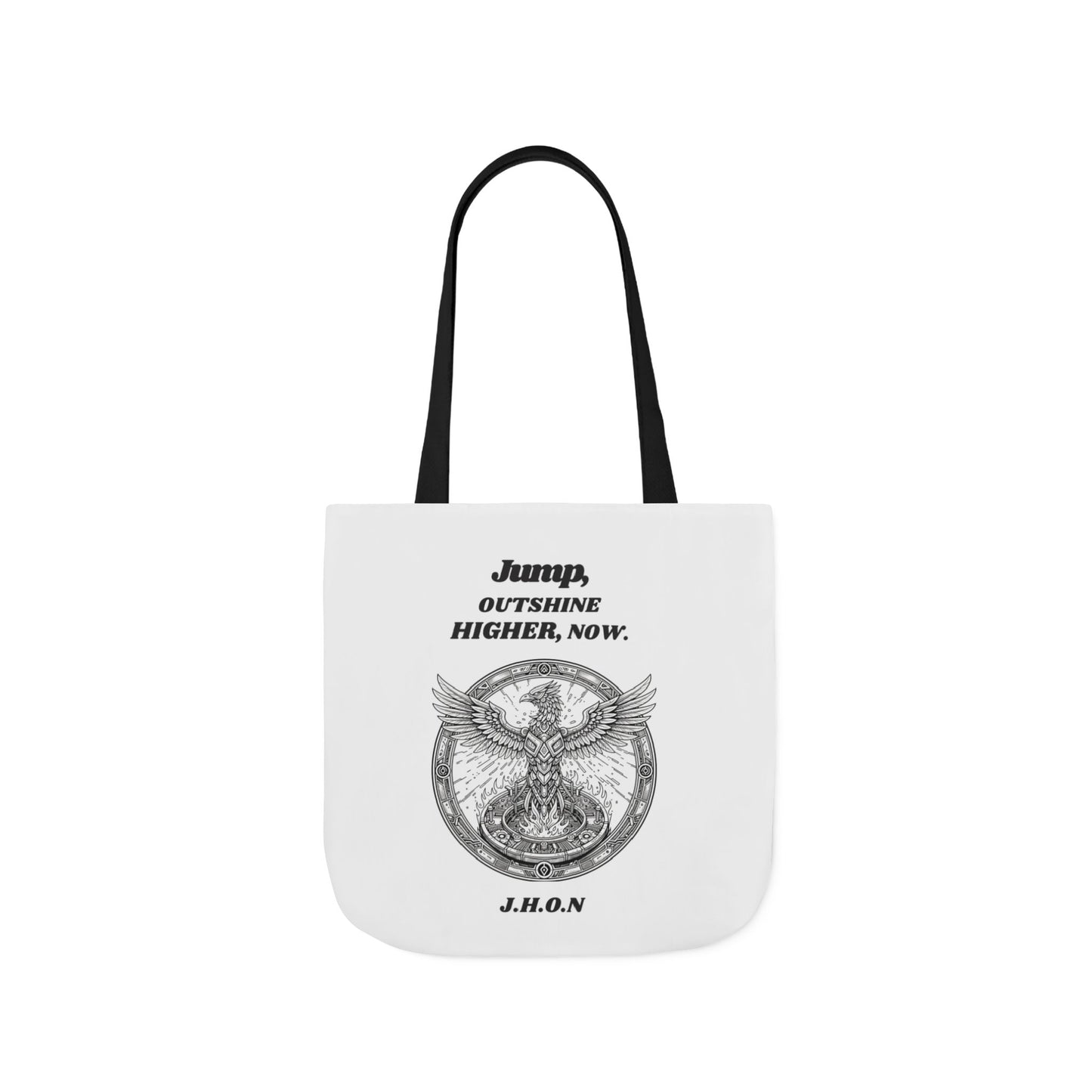 Personalized Initial Quote Circled Eagle Canvas Tote Custom Name