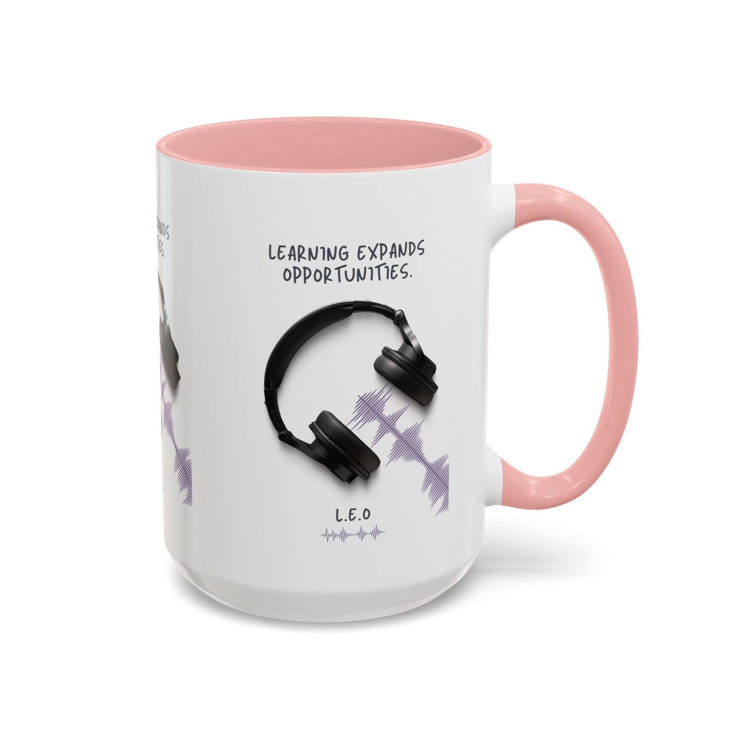 Personalized Initial Headphones Accent Coffee Mug