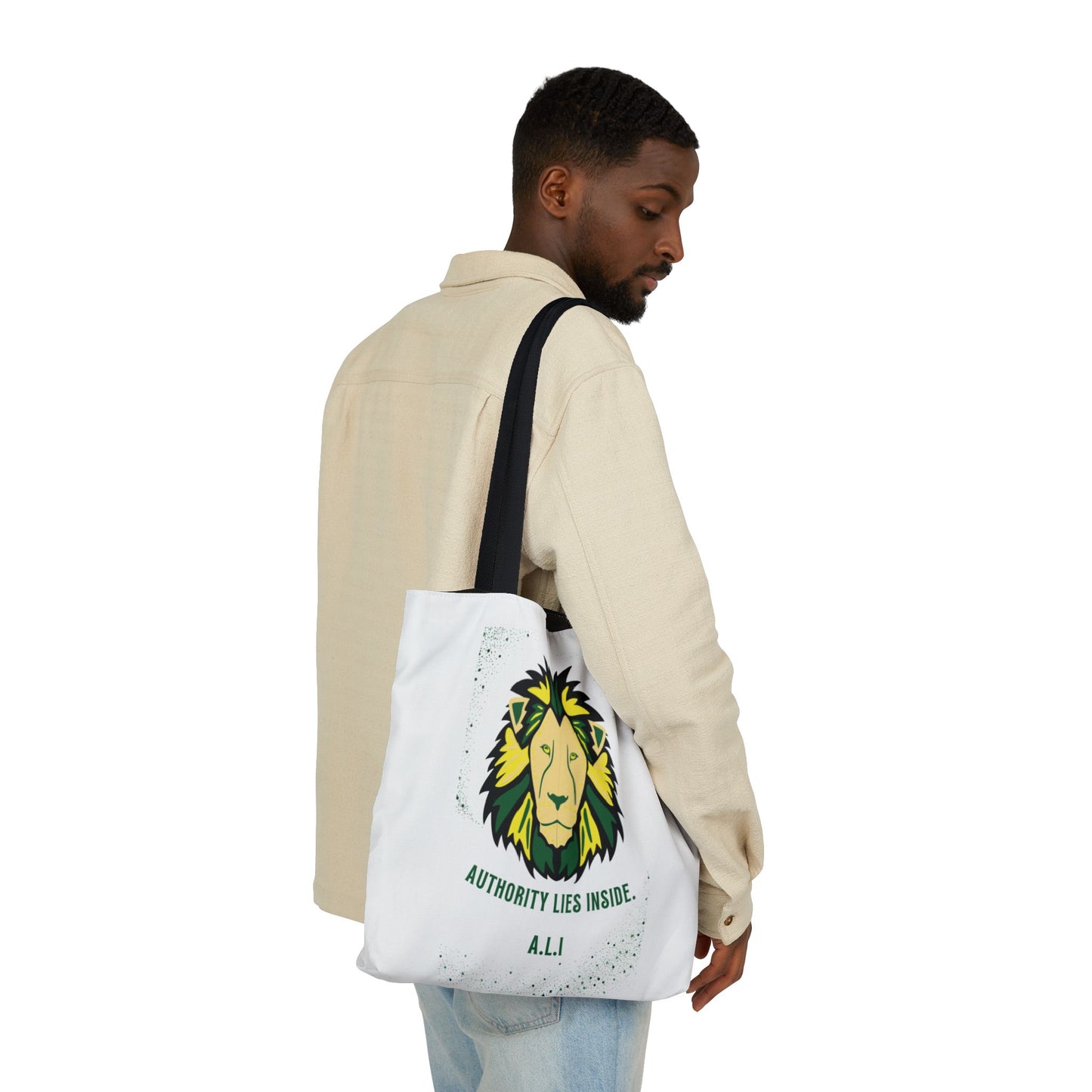 Personalized Initial Quote Lion Canvas Tote Custom Name