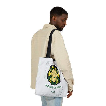 Personalized Initial Quote Lion Canvas Tote Custom Name