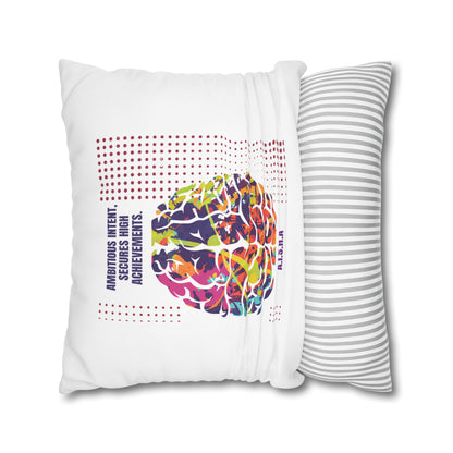 Personalized Initial Quote Brain — Custom Sayings on Square Poly Canvas Pillowcase