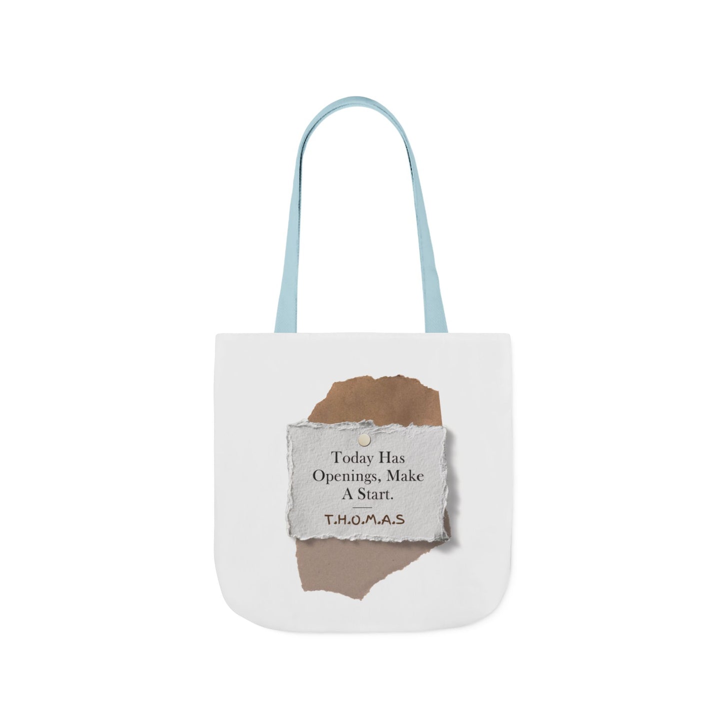 Personalized Initial Quote Torn Paper Canvas Tote Custom Name