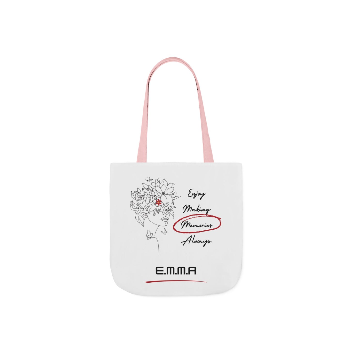 Personalized Initial Quote Floral Girl Canvas Tote Custom Name
