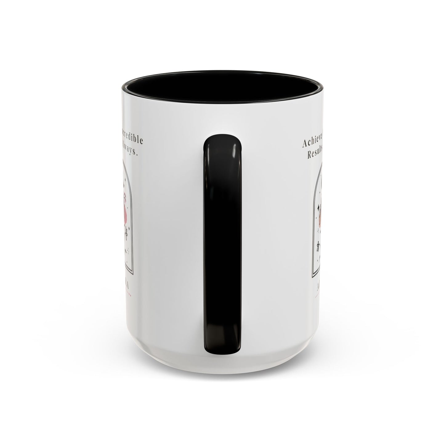 Personalized Initial Floral Moon Accent Coffee Mug