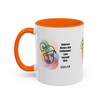 Personalized Initial Sketch Girl Accent Coffee Mug
