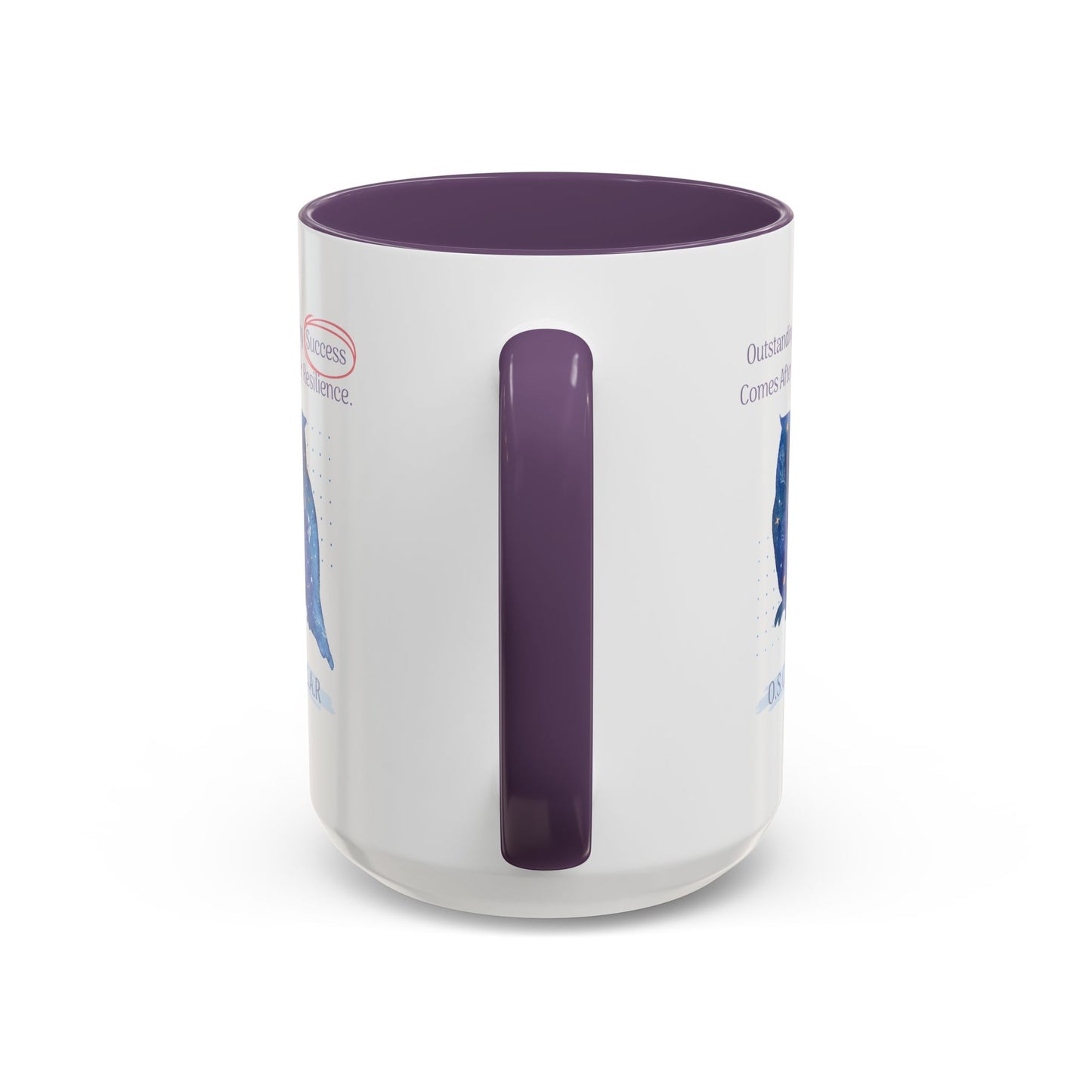 Personalized Initial Galaxy Owl Accent Coffee Mug
