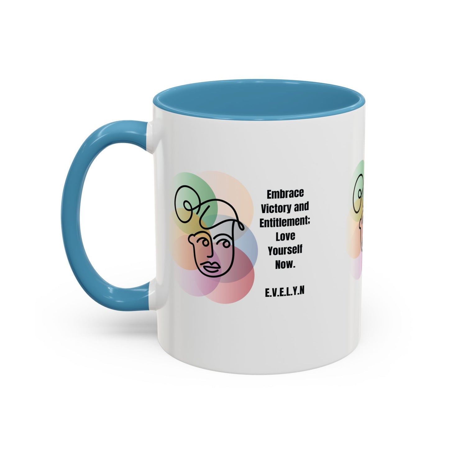 Personalized Initial Sketch Girl Accent Coffee Mug