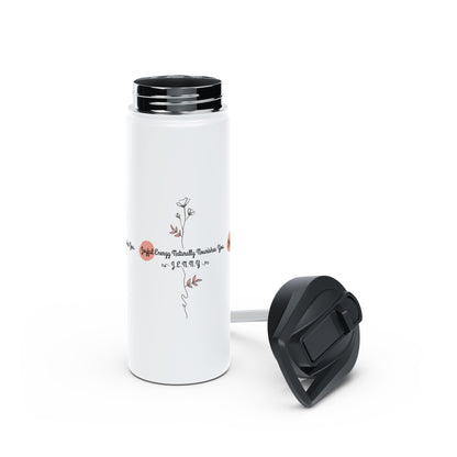 Personalized Initial Quote Floral Minimalist Stainless Steel Water Bottle