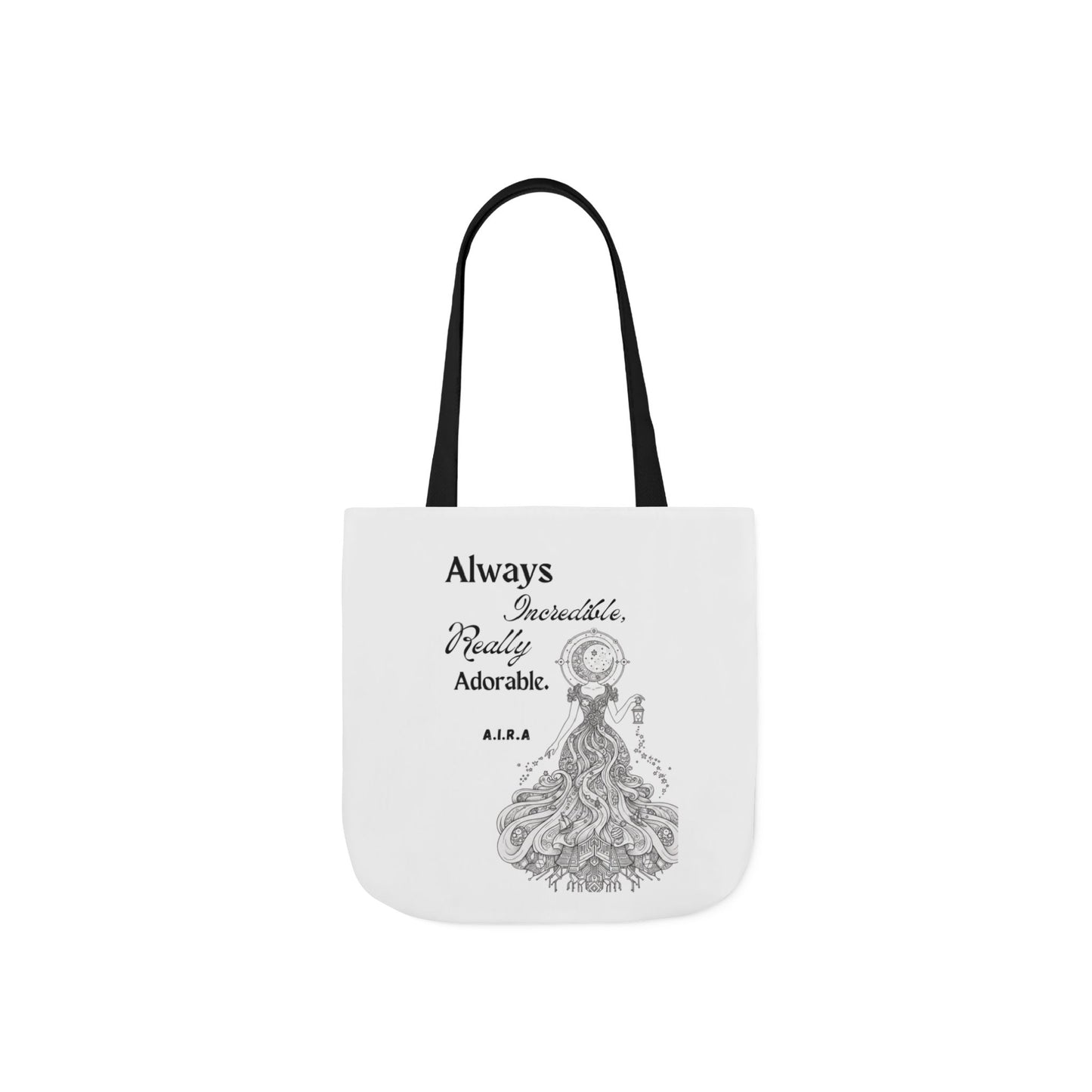 Personalized Initial Quote Light Girl Canvas Tote Custom Name