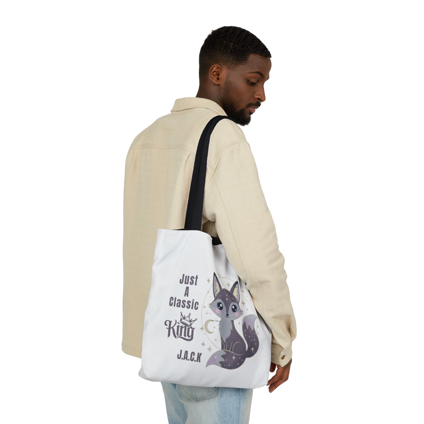 Personalized Initial Quote Fox King Canvas Tote Custom Name