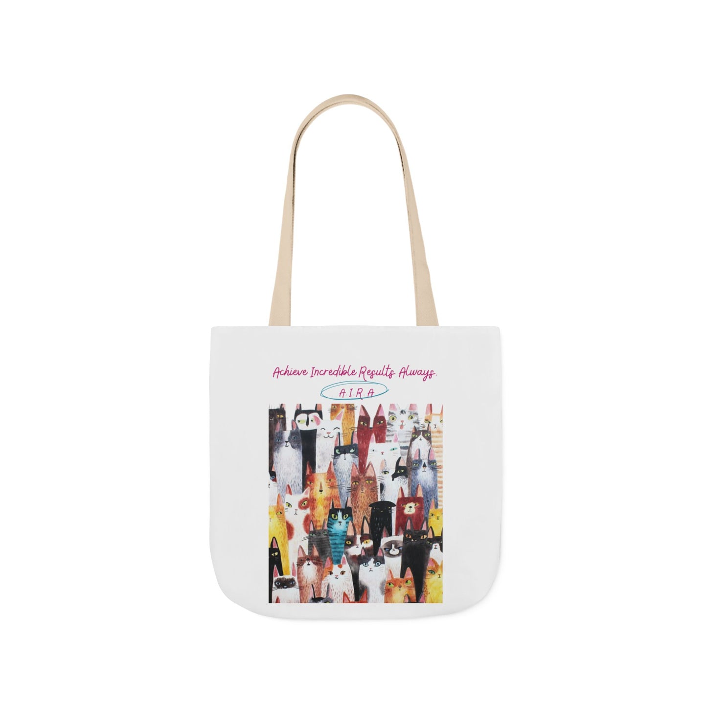 Personalized Initial Quote Cat Collage Canvas Tote Custom Name