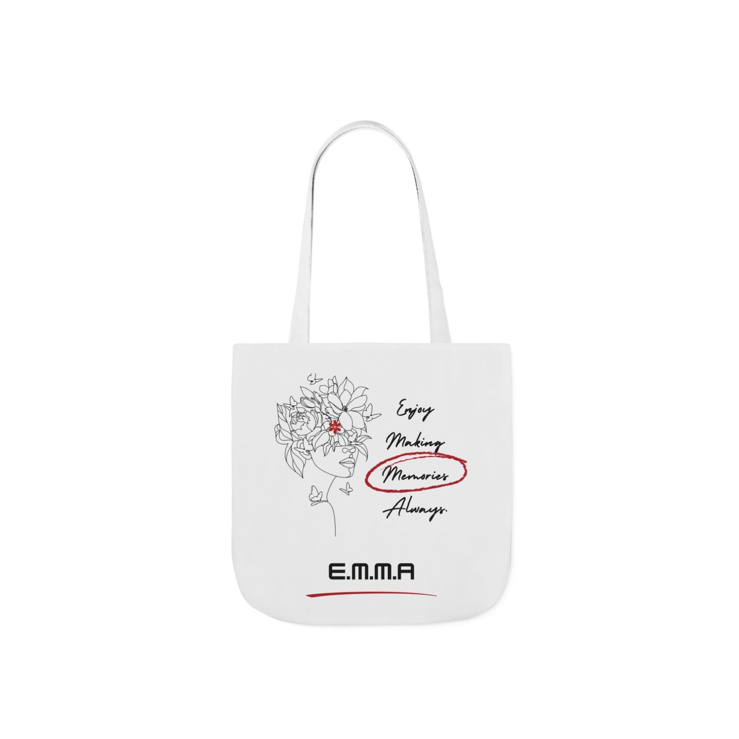 Personalized Initial Quote Floral Girl Canvas Tote Custom Name