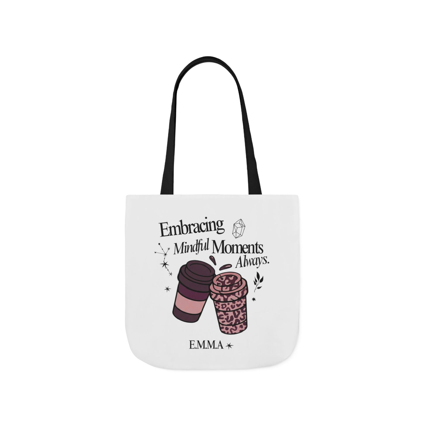 Personalized Initial Quote Coffee Cup Canvas Tote Custom Name