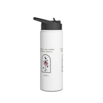 Personalized Initial Quote Floral Moon Stainless Steel Water Bottle