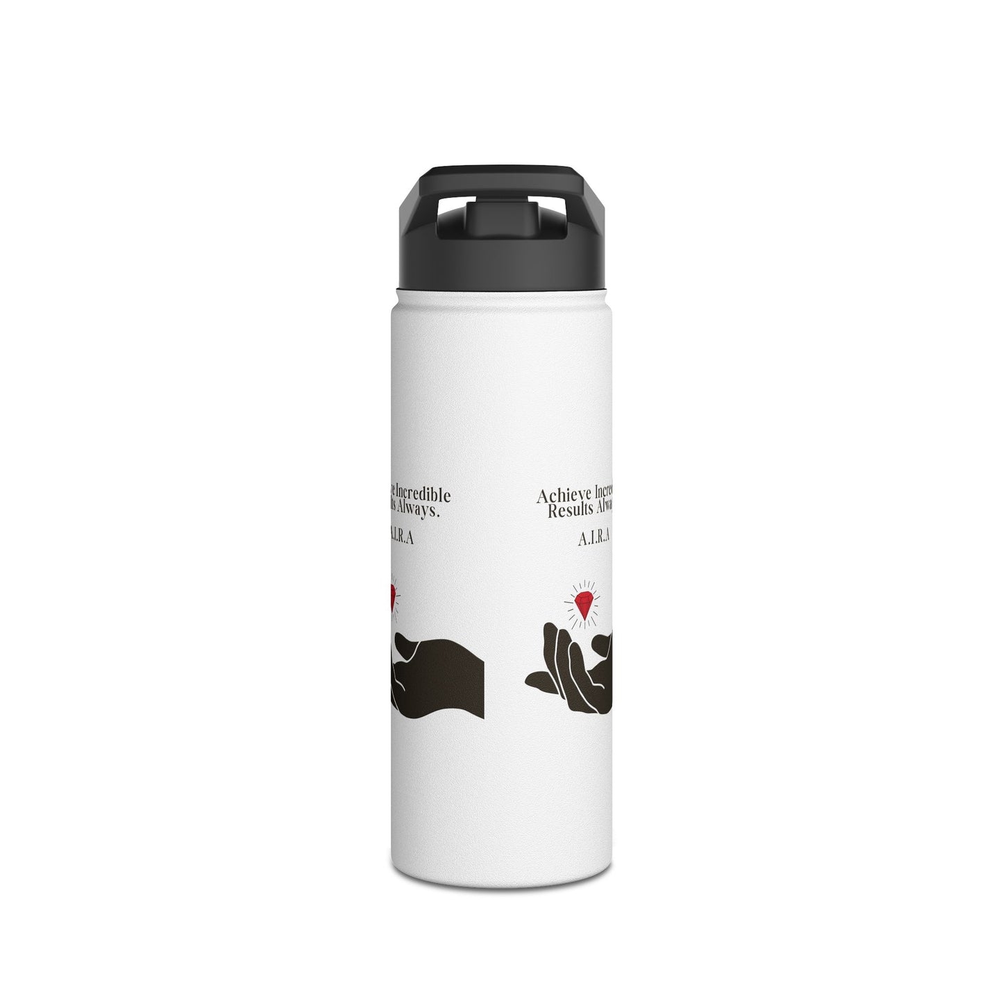 Personalized Initial Quote Hand and Gem Stainless Steel Water Bottle