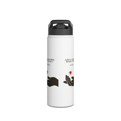 Personalized Initial Quote Hand and Gem Stainless Steel Water Bottle
