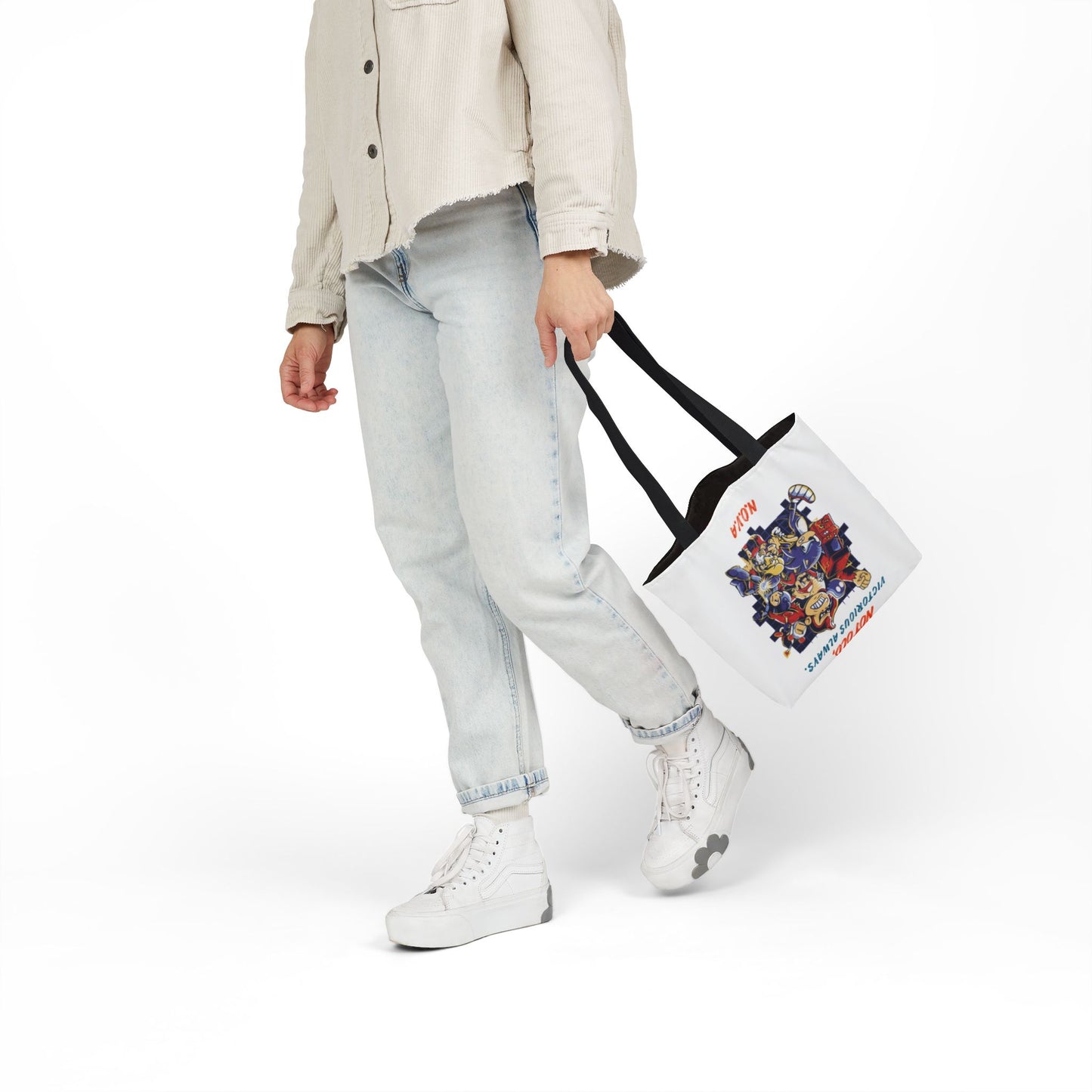 Personalized Initial Quote Cartoon Canvas Tote Custom Name