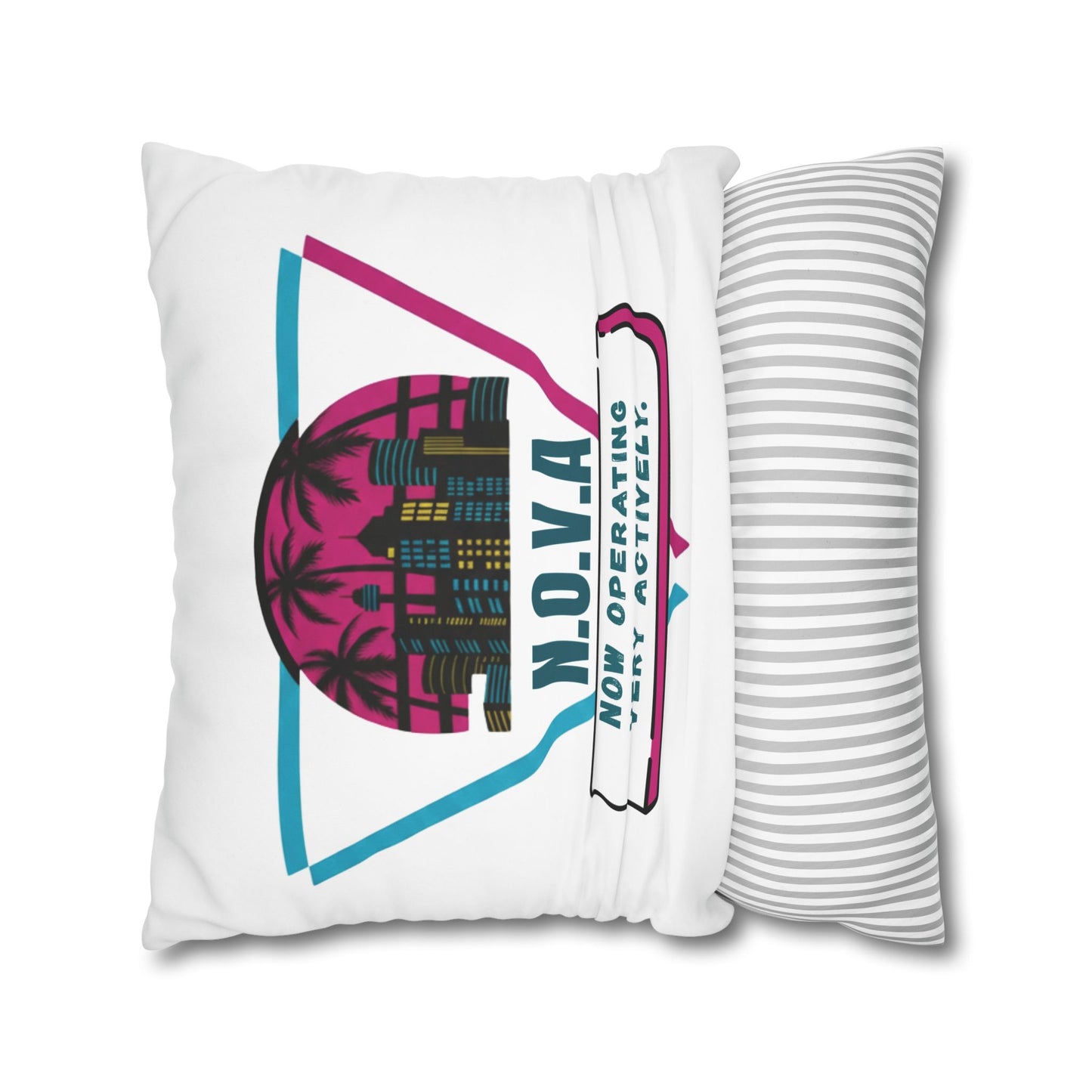 Personalized Initial Quote Building — Custom Sayings on Square Poly Canvas Pillowcase