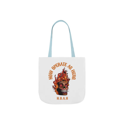 Personalized Initial Quote Fire Skull Canvas Tote Custom Name