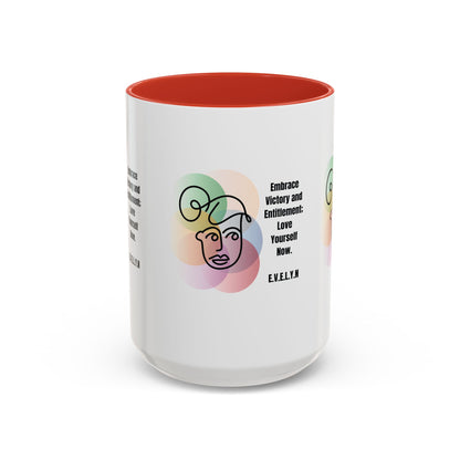 Personalized Initial Sketch Girl Accent Coffee Mug
