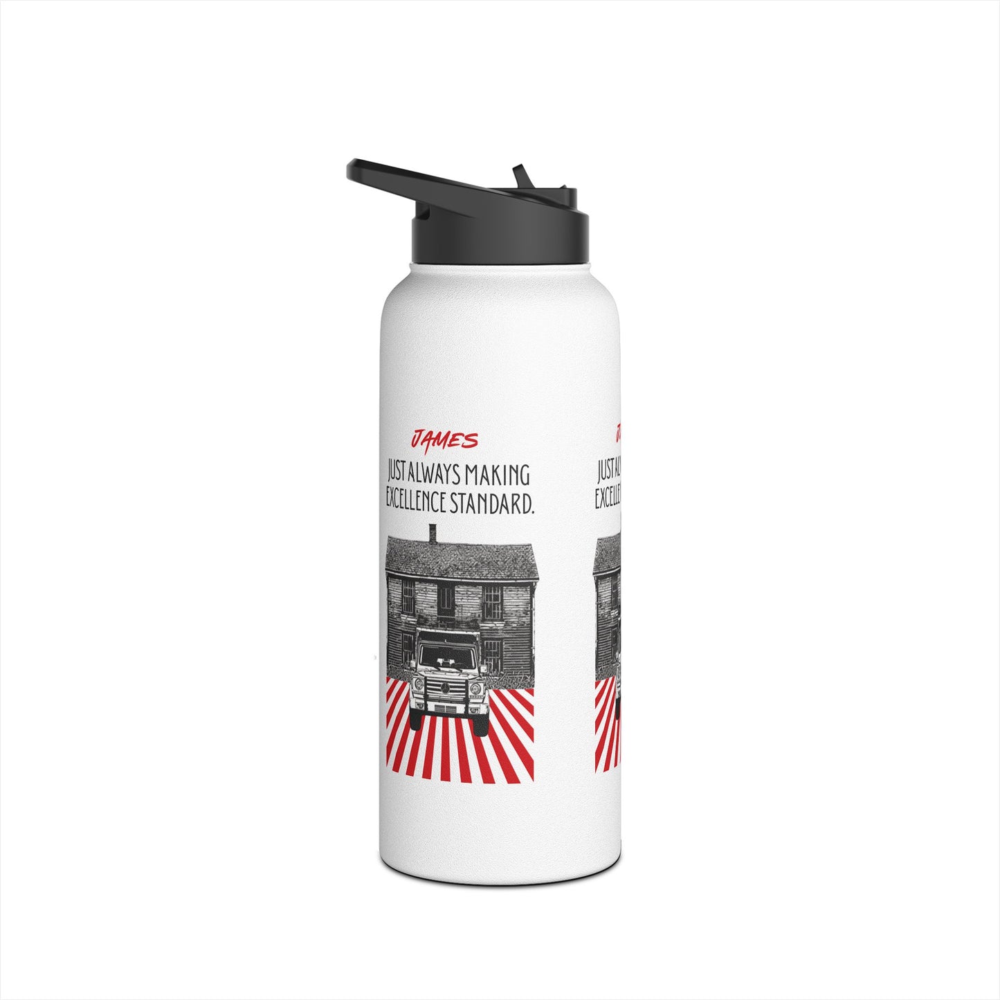 Personalized Initial Quote Vintage Car Stainless Steel Water Bottle