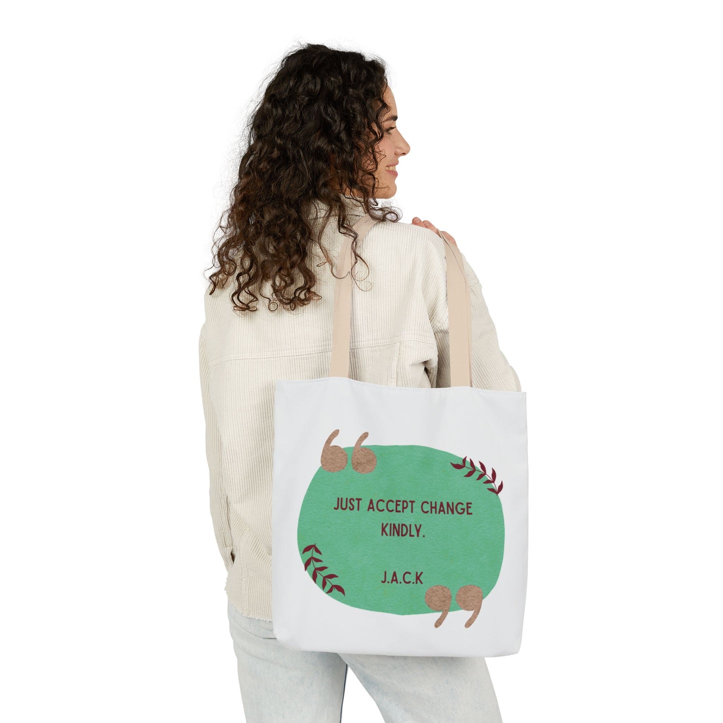 Personalized Initial Quote Inspirational  Note Canvas Tote Custom Name
