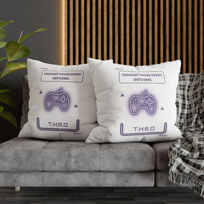 Personalized Initial Quote Game Controller — Custom Sayings on Square Poly Canvas Pillowcase