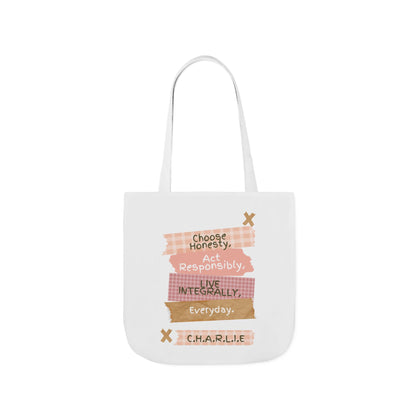 Personalized Initial Quote Note Lines Canvas Tote Custom Name