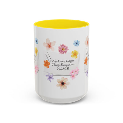 Personalized Floral Clip Note Accent Coffee Mug