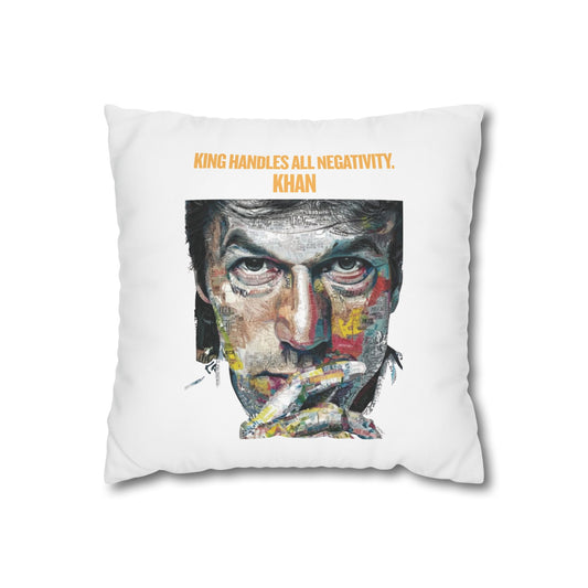 Customized monogrammed pillowcase with personalized quote. High-quality poly canvas square cushion cover, ideal for housewarming, wedding, or anniversary gifts with bespoke text.