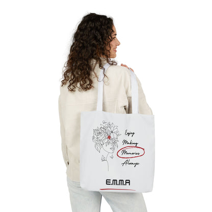 Personalized Initial Quote Floral Girl Canvas Tote Custom Name
