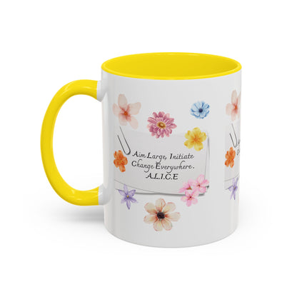 Personalized Floral Clip Note Accent Coffee Mug