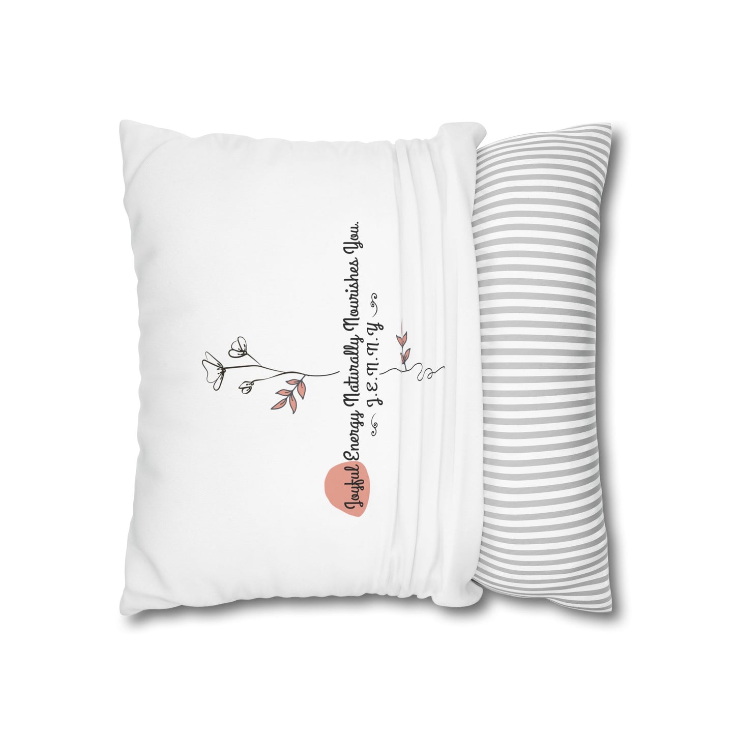 Personalized Initial Floral Minimalist — Custom Sayings on Square Poly Canvas Pillowcase