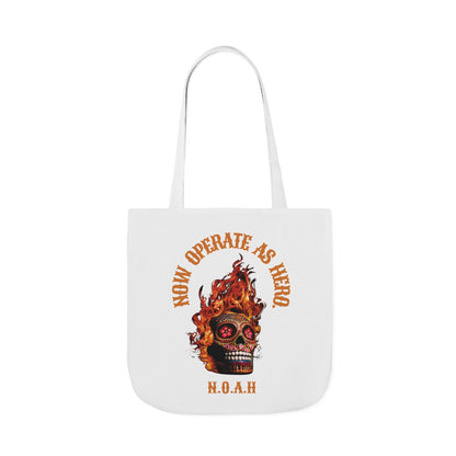 Personalized Initial Quote Fire Skull Canvas Tote Custom Name
