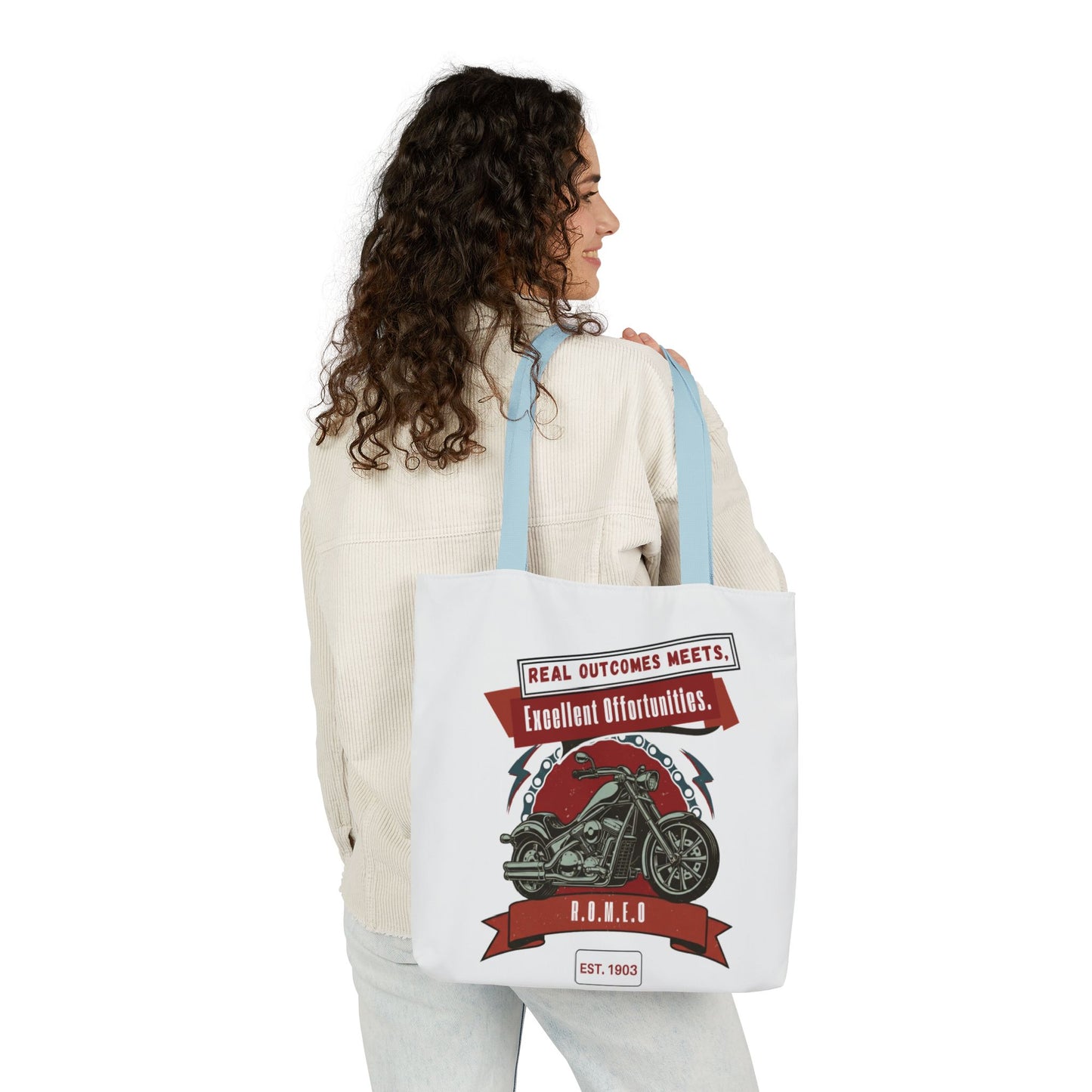 Personalized Initial Quote Motorcycle Canvas Tote Custom Name