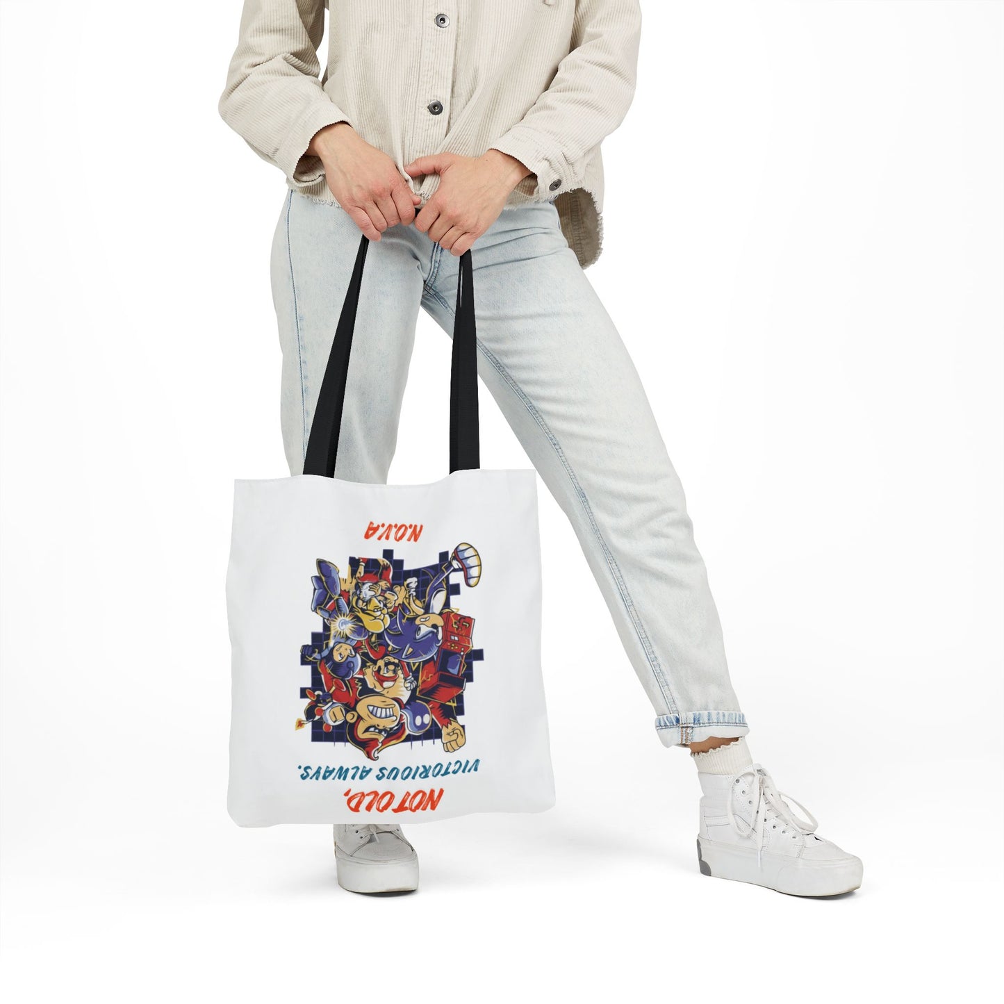Personalized Initial Quote Cartoon Canvas Tote Custom Name