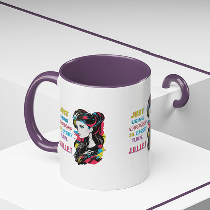 Personalized Vintage Girl Accent Coffee Mug