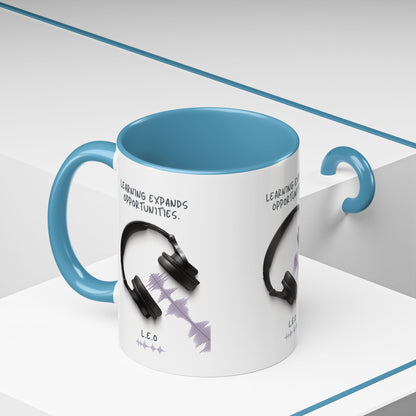 Personalized Initial Headphones Accent Coffee Mug