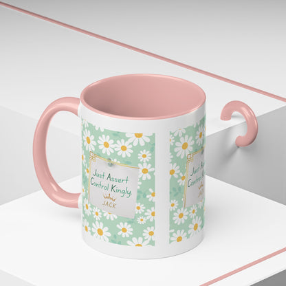 Personalized Floral Message Accent Coffee Mug