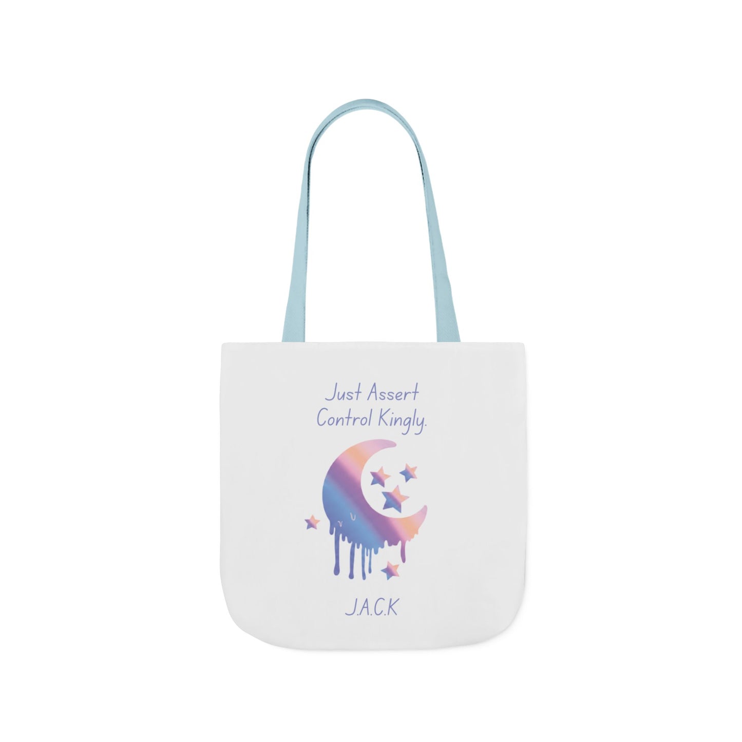 Personalized Initial Quote Moon Dripping Canvas Tote Custom Name