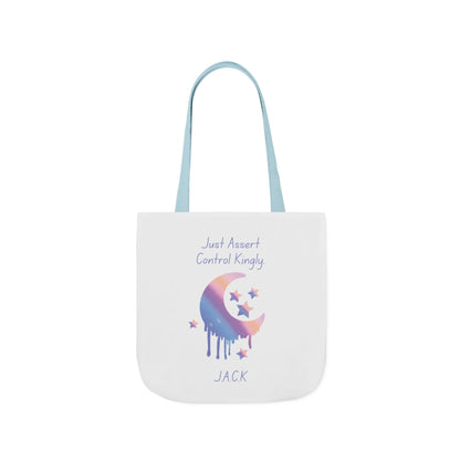 Personalized Initial Quote Moon Dripping Canvas Tote Custom Name