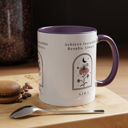 Personalized Initial Floral Moon Accent Coffee Mug
